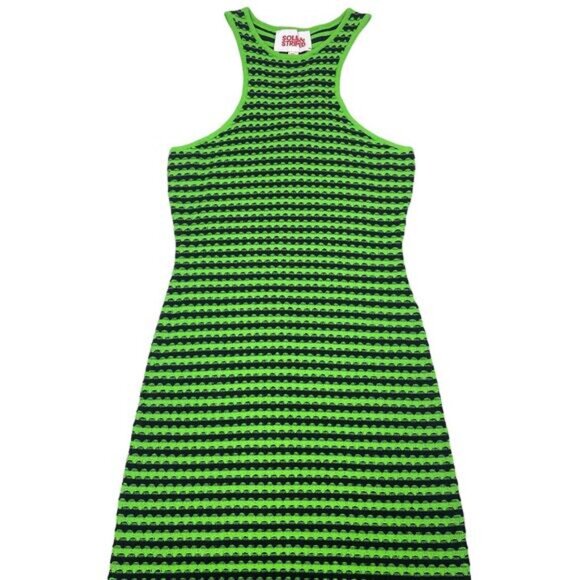 Solid & Striped Sia Green Black Mini Dress Womens Size XS - Picture 3 of 6
